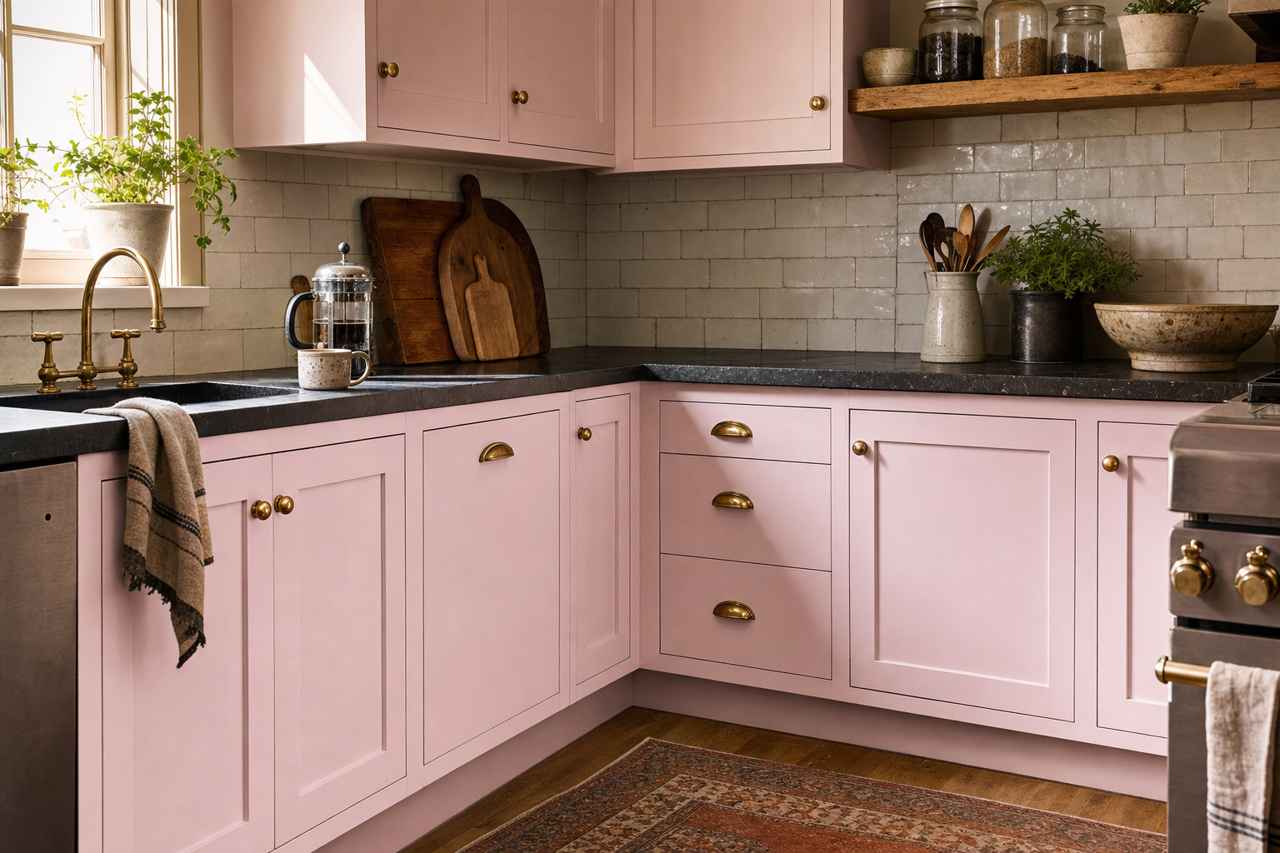 Cascadia by Valspar on cabinets
