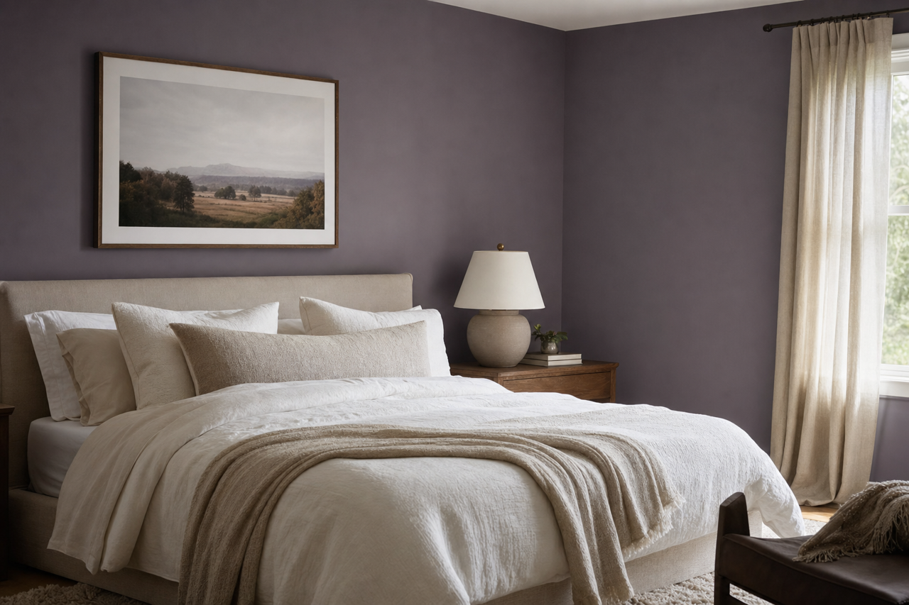 Stormy Purple by Valspar on interiors