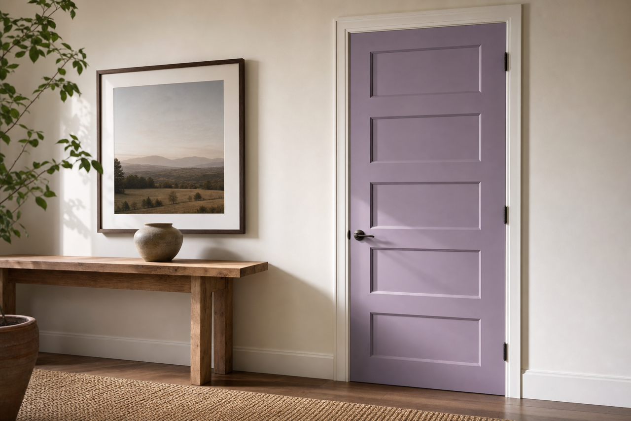 Evening Lilac by Valspar on interior-doors