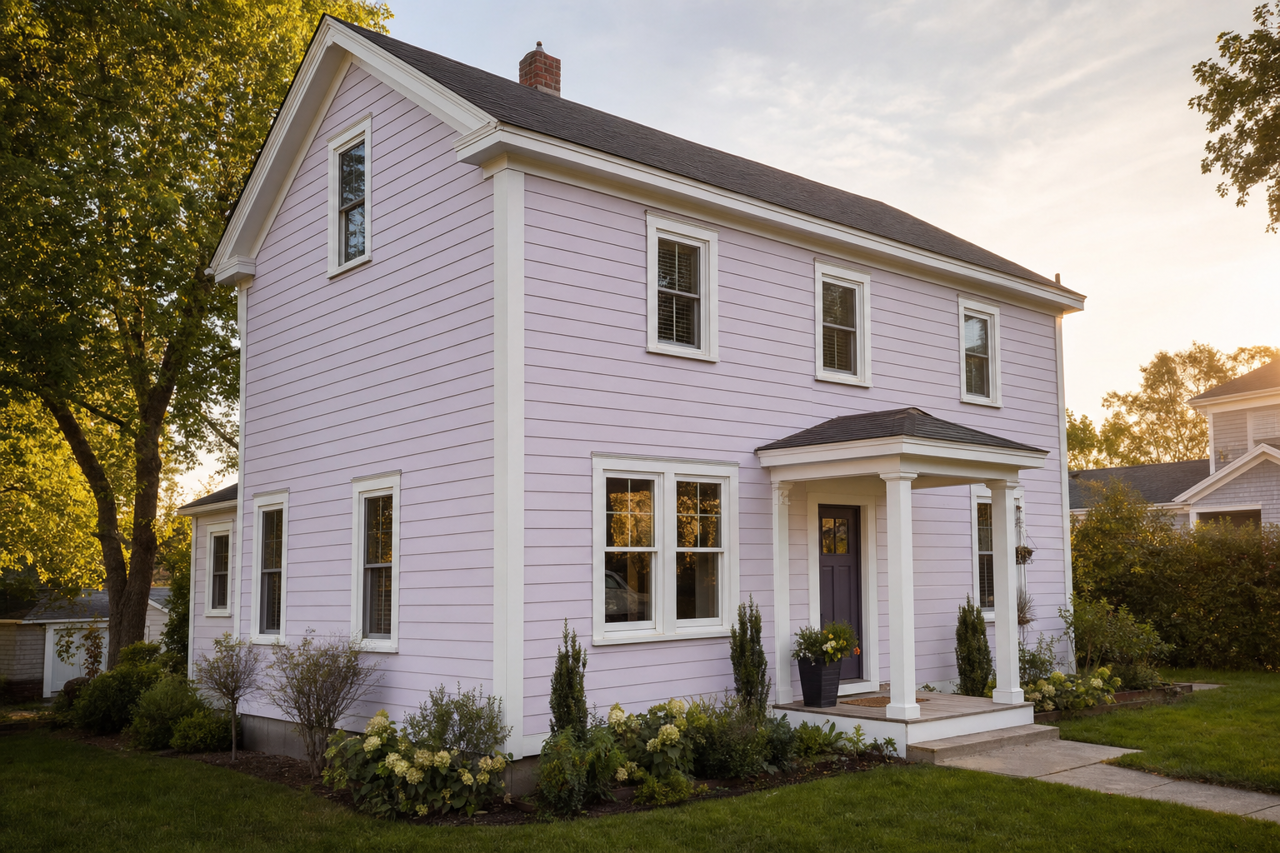 Early Lilac by Valspar on exterior