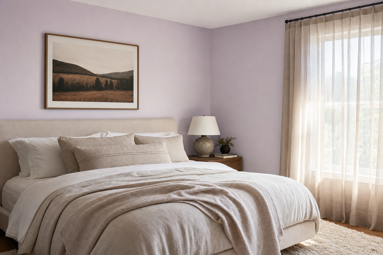 Early Lilac by Valspar on interiors