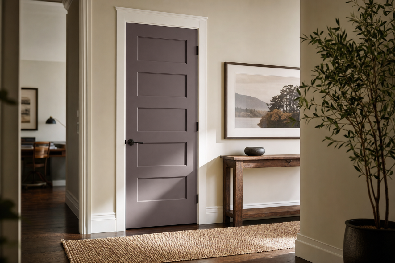 Regal Plum by Valspar on interior-doors