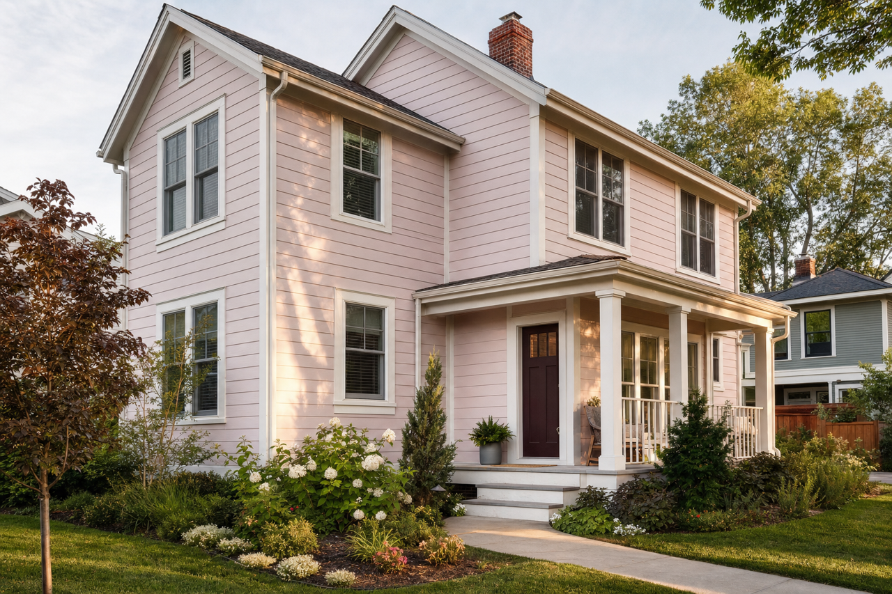 Pretty Orchid by Valspar on exterior
