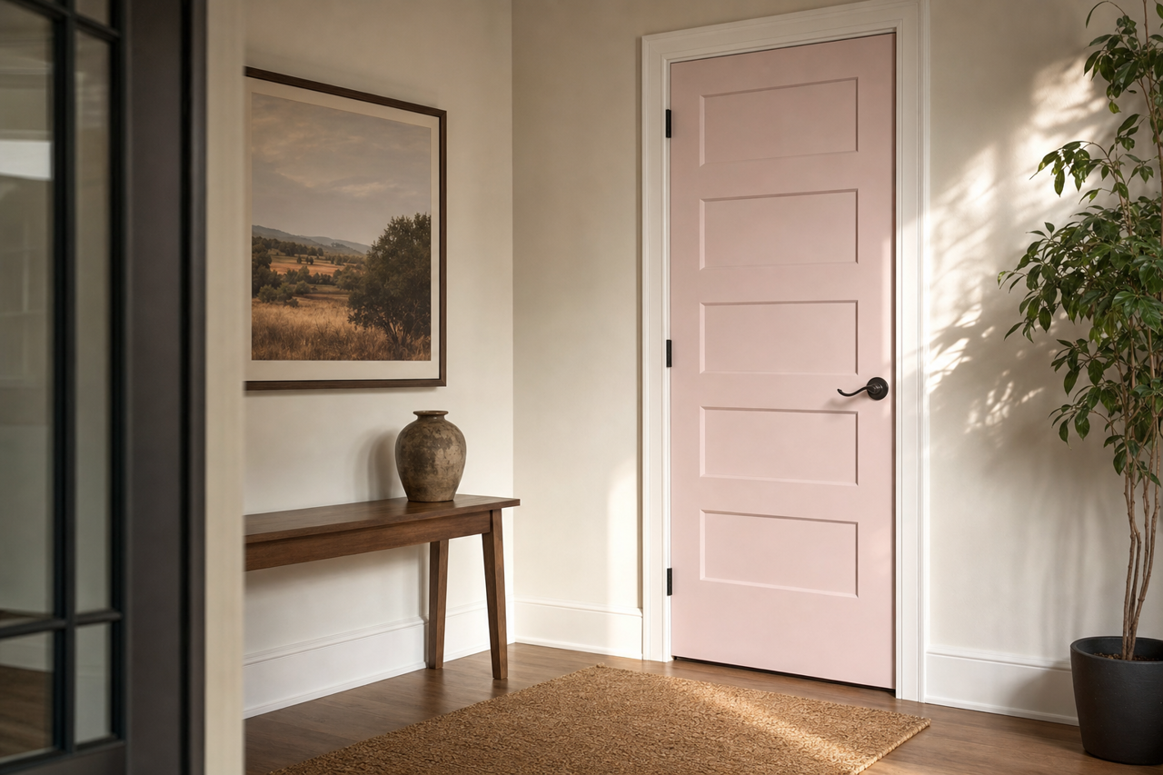 Pretty Orchid by Valspar on interior-doors
