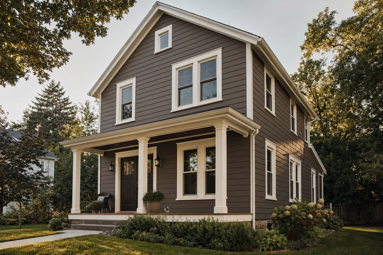 Mystic Taupe by Valspar on exterior