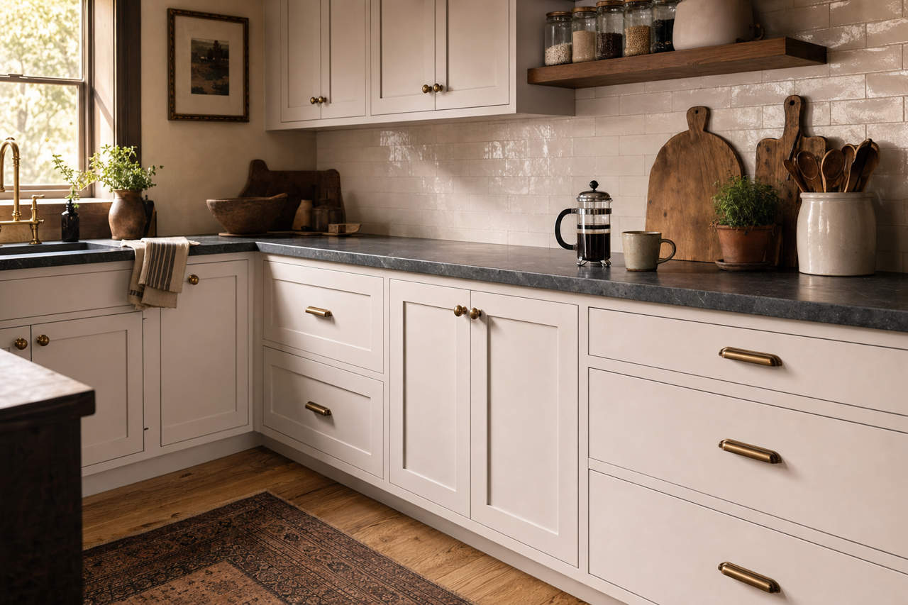 Magic Mist by Valspar on cabinets