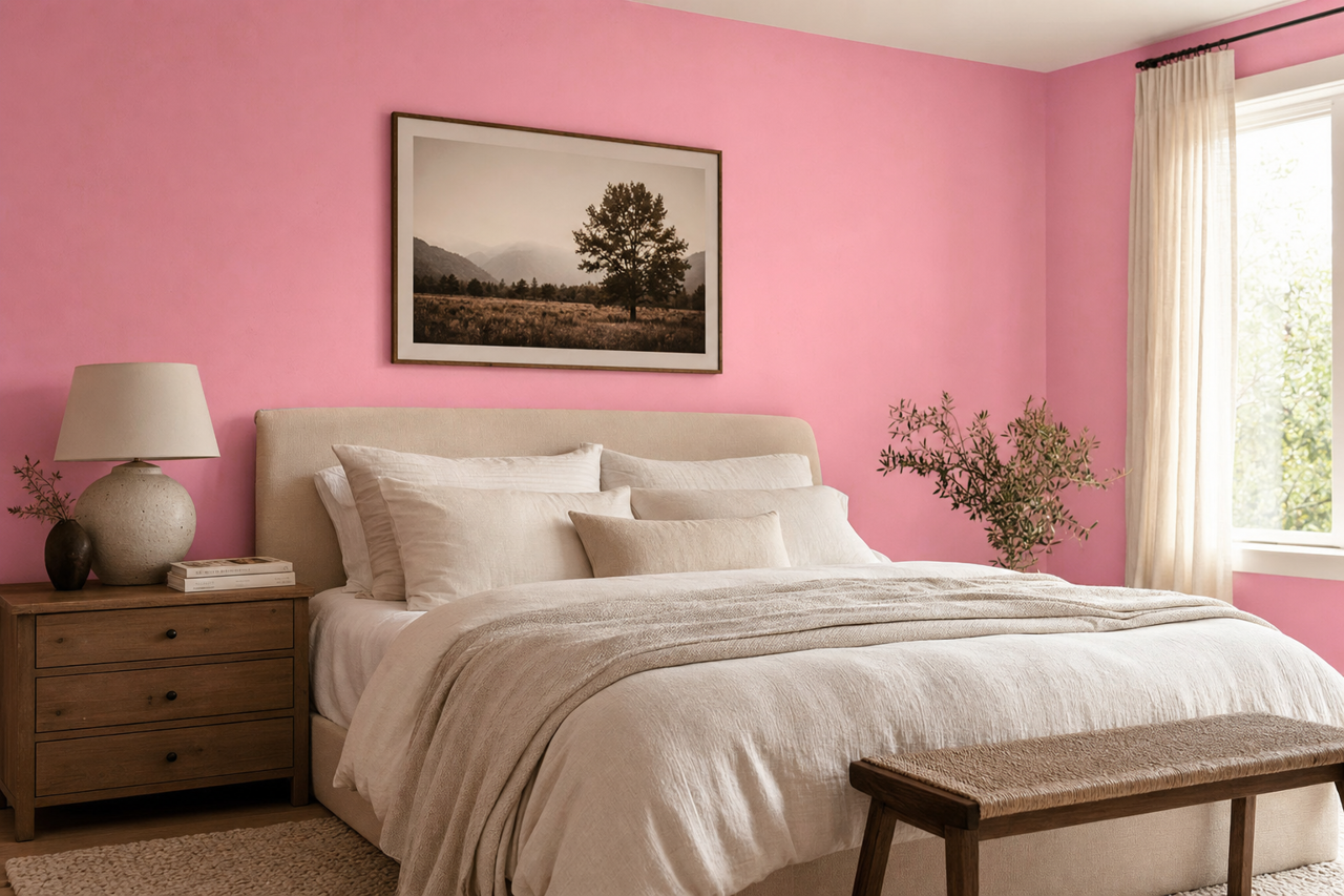 Positively Pink by Valspar on interiors