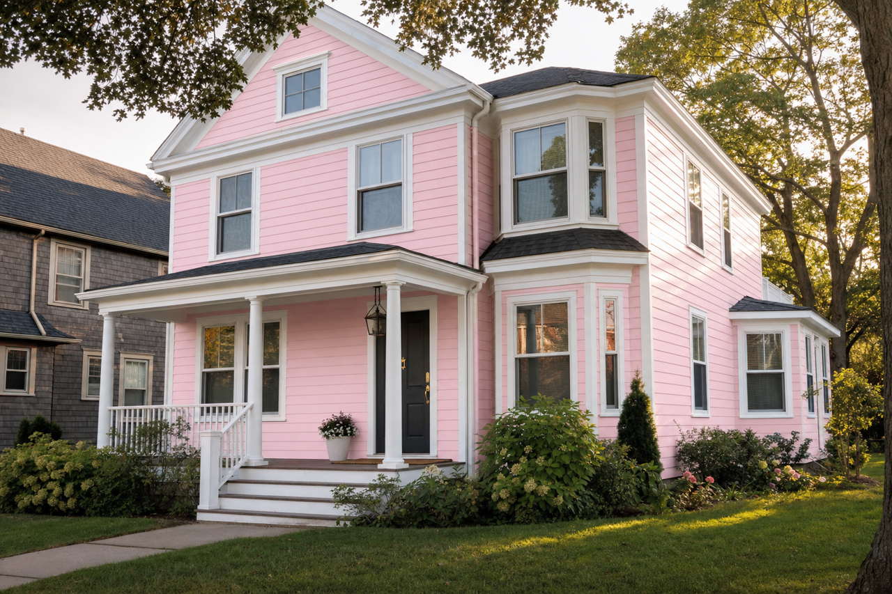 Pink Destiny by Valspar on exterior