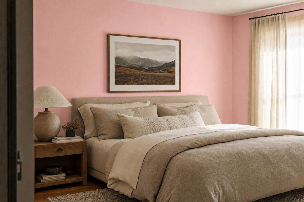 Utterly Pink by Valspar on interiors
