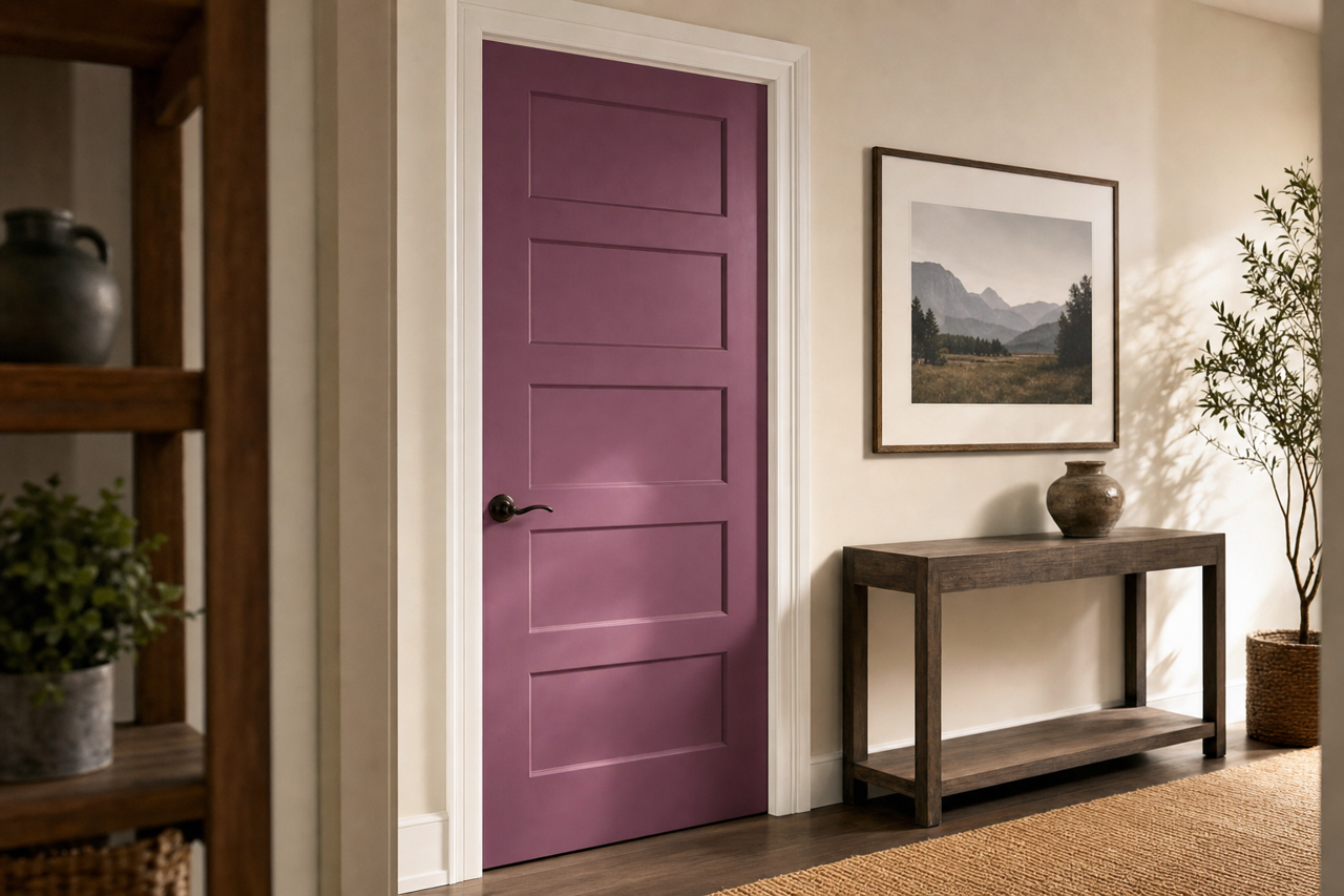 Purple Davenport by Valspar on interior-doors