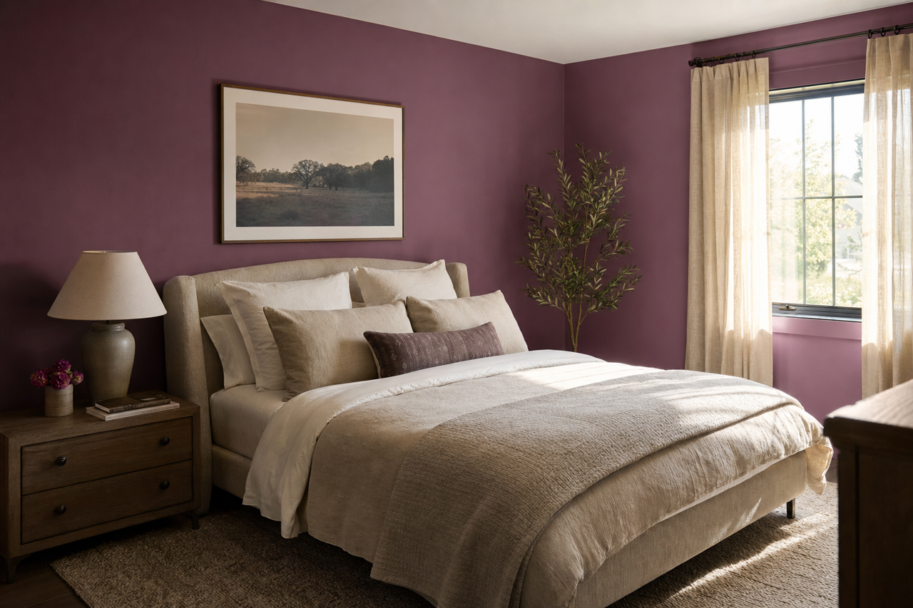 Purple Davenport by Valspar on interiors