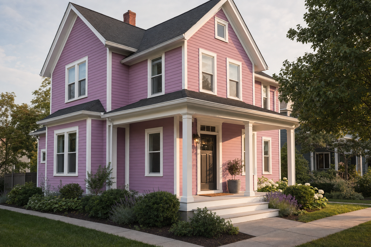 Purple Stripe by Valspar on exterior