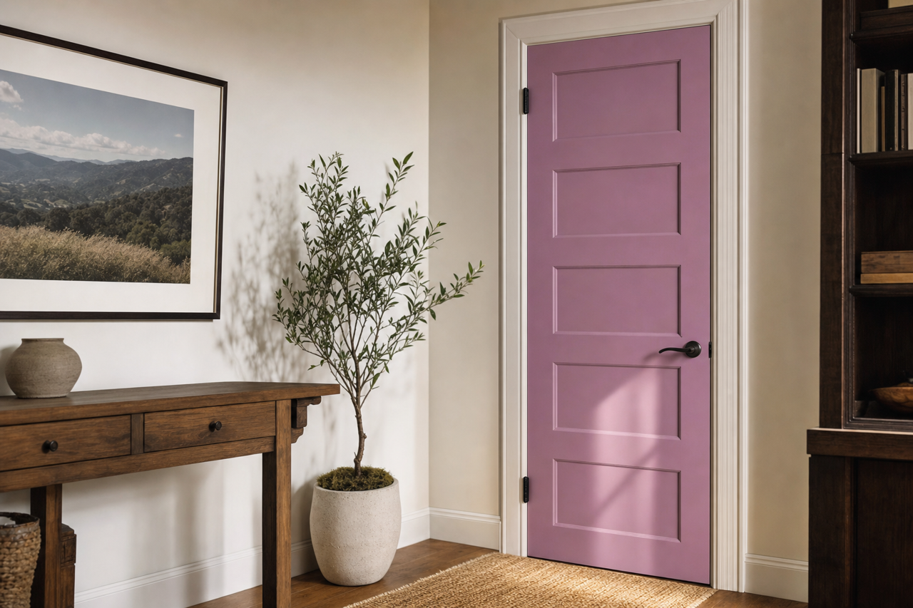 Purple Stripe by Valspar on interior-doors