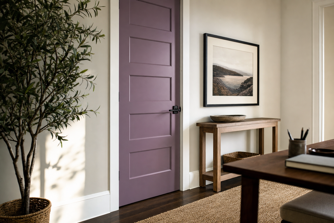 Dusky Purple by Valspar on interior-doors