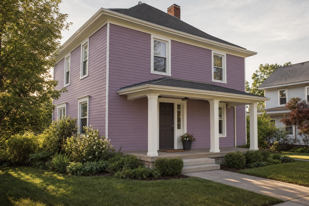 Plum Shade by Valspar on exterior