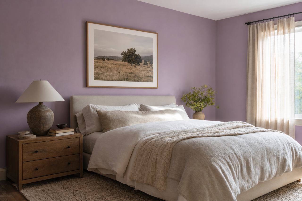 Serious Violet by Valspar on interiors