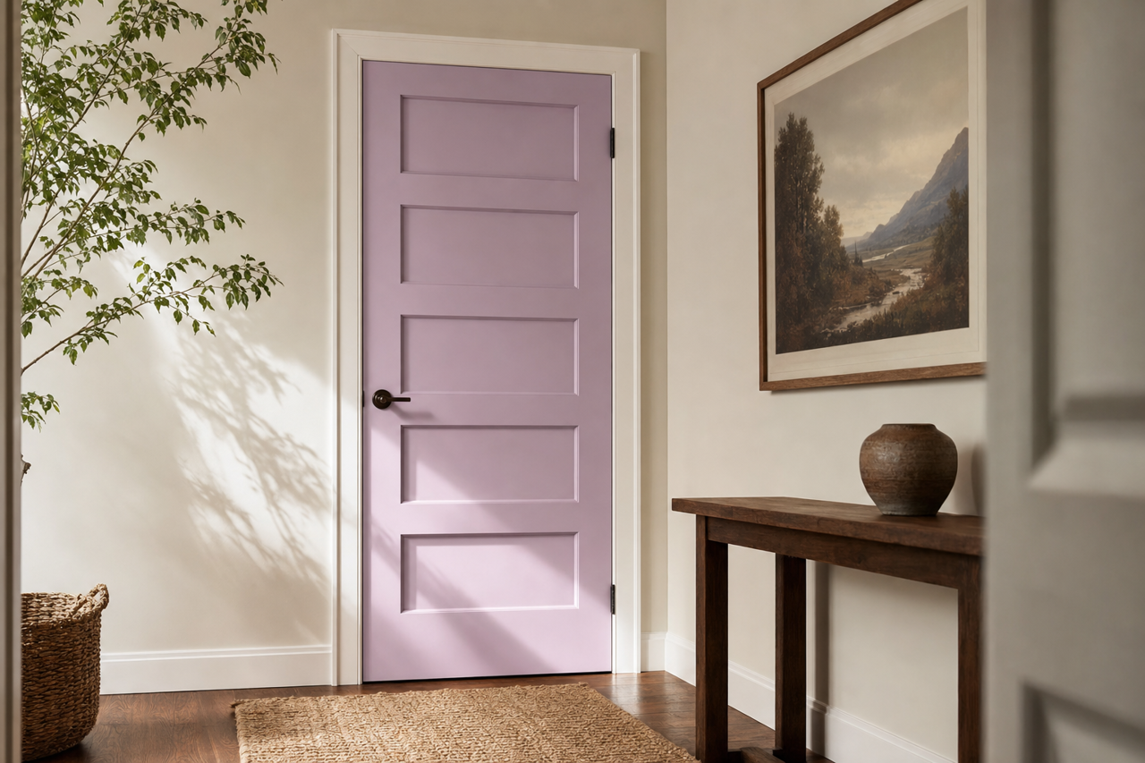 Violet Sweet by Valspar on interior-doors