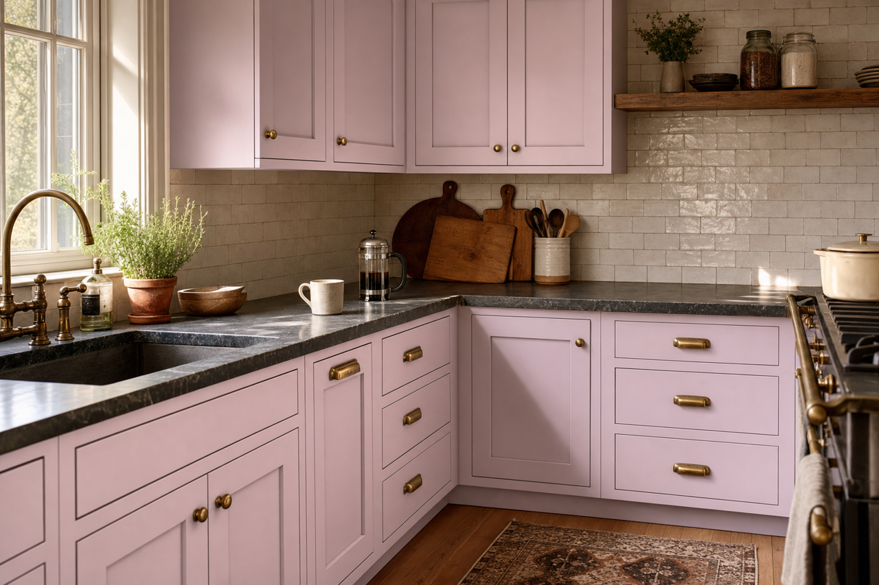 Fragrant Flower by Valspar on cabinets