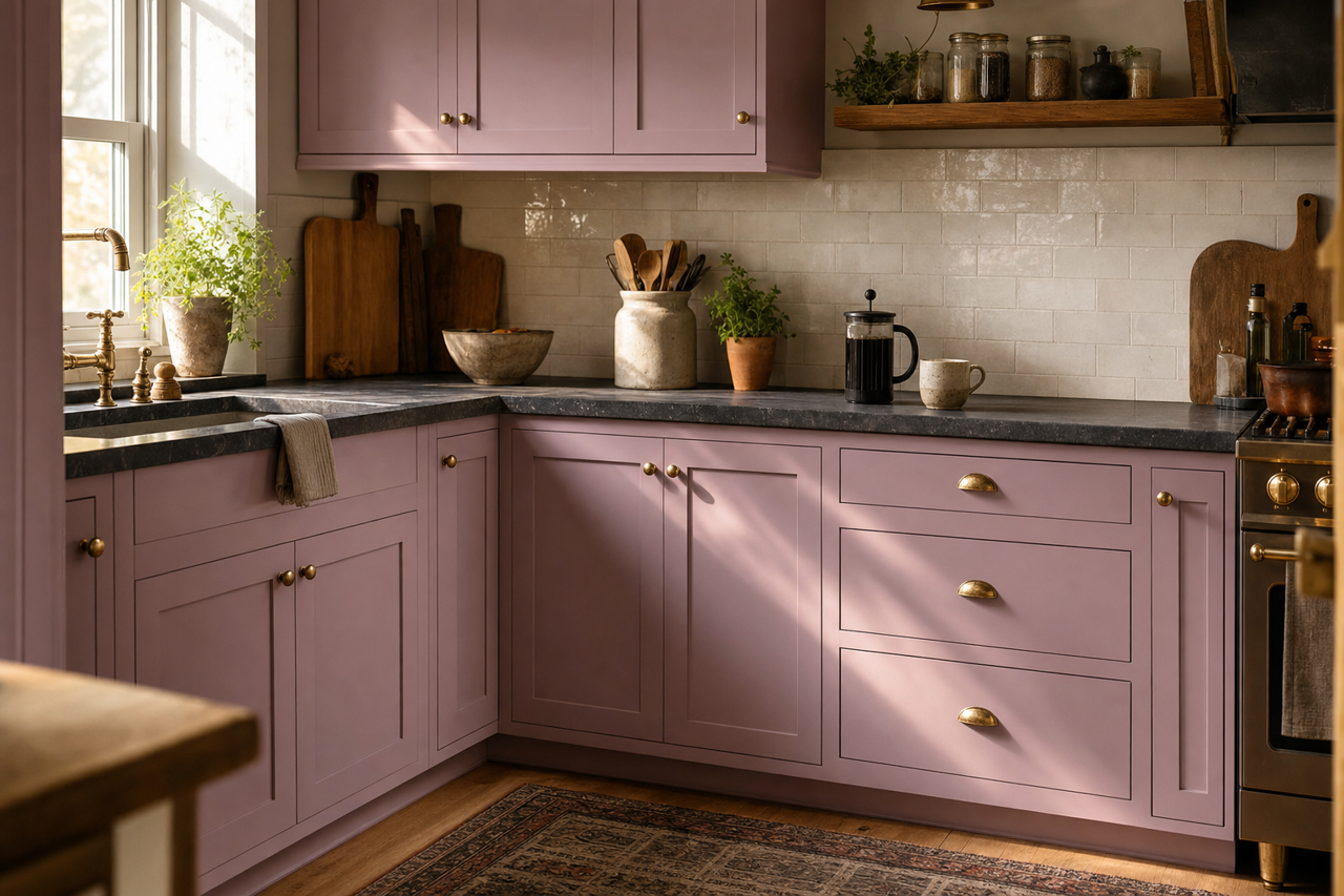 Glass Slippers by Valspar on cabinets