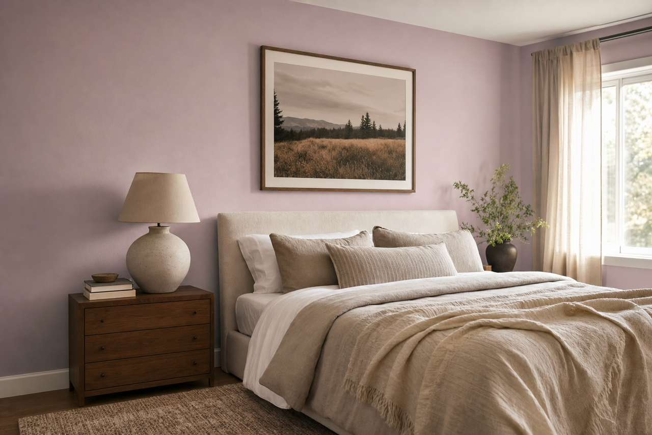 Subtle Purple by Valspar on interiors