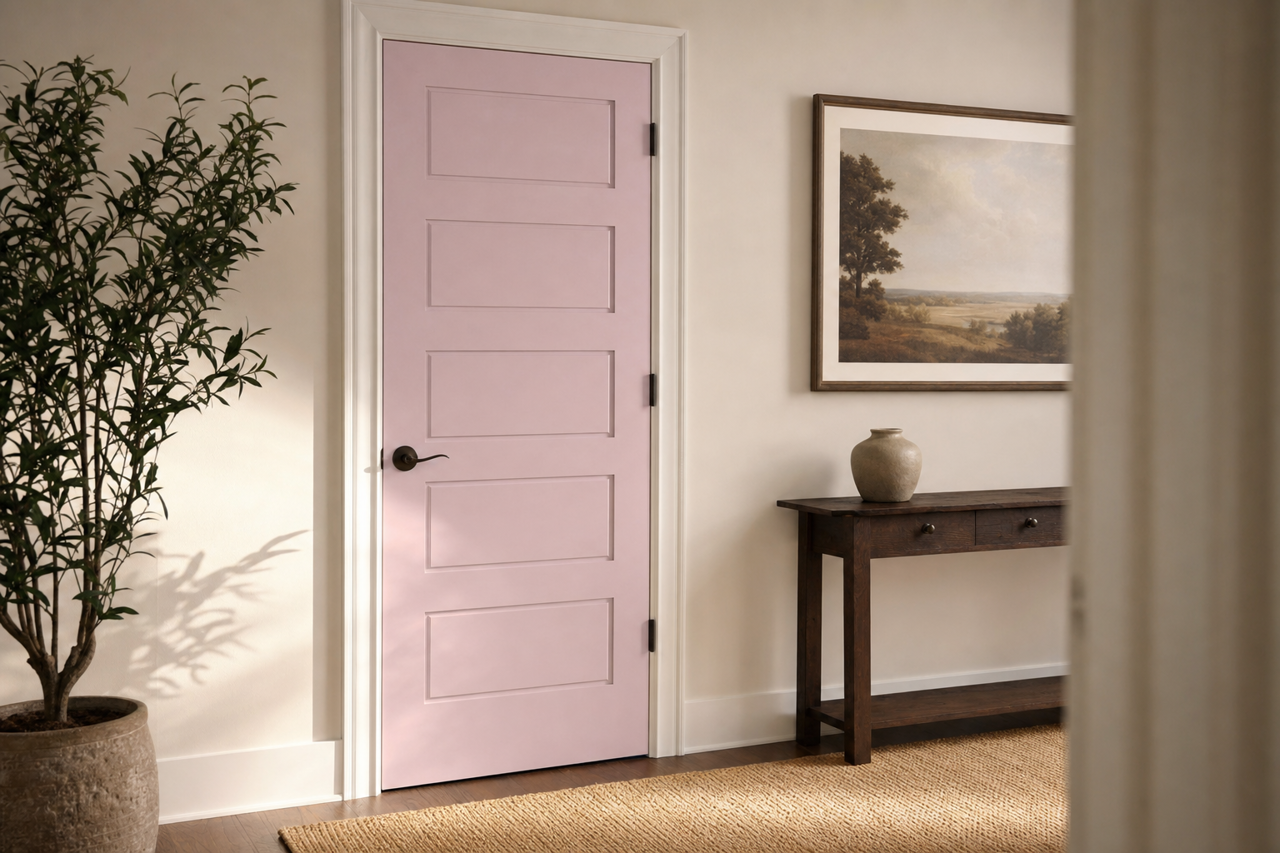 Lilac Lace by Valspar on interior-doors