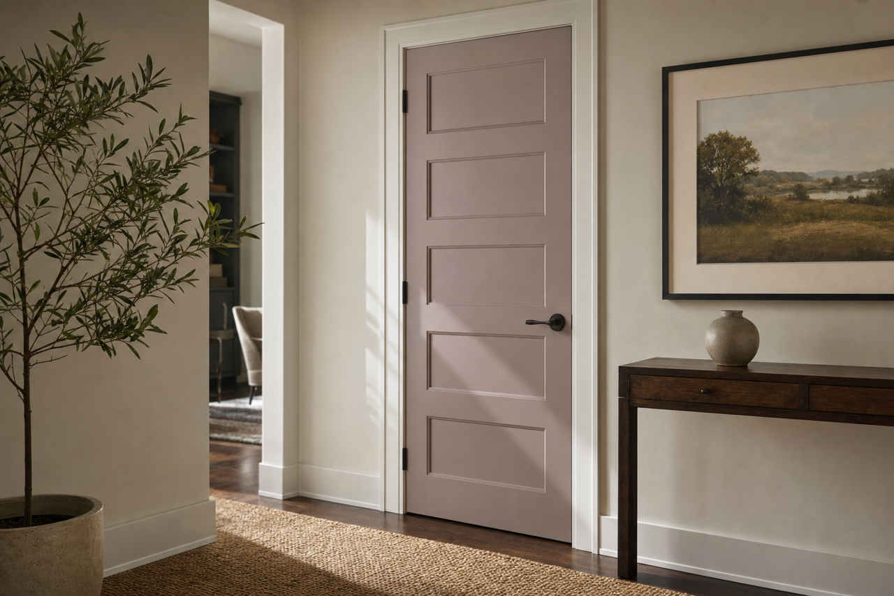 Lilac Gray by Valspar on interior-doors