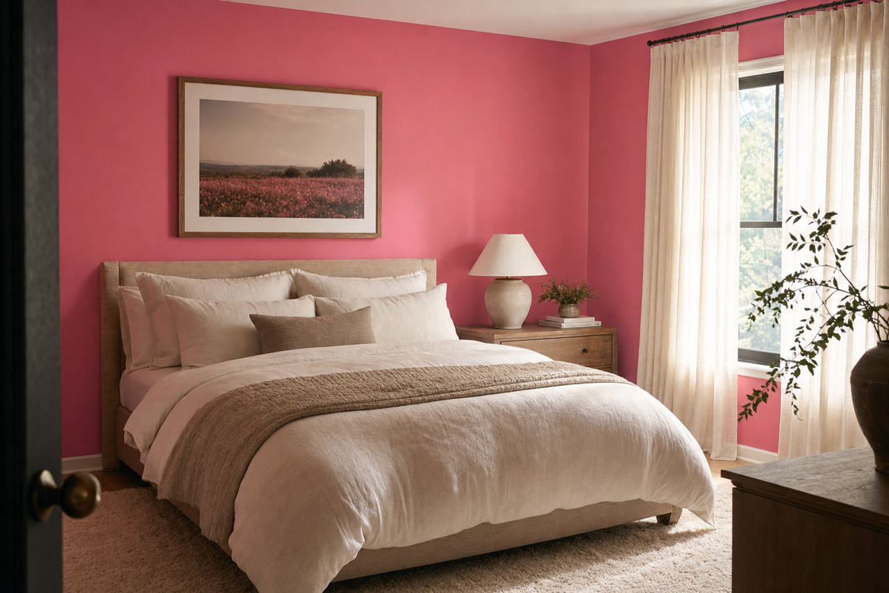Hint of Cherry by Valspar on interiors