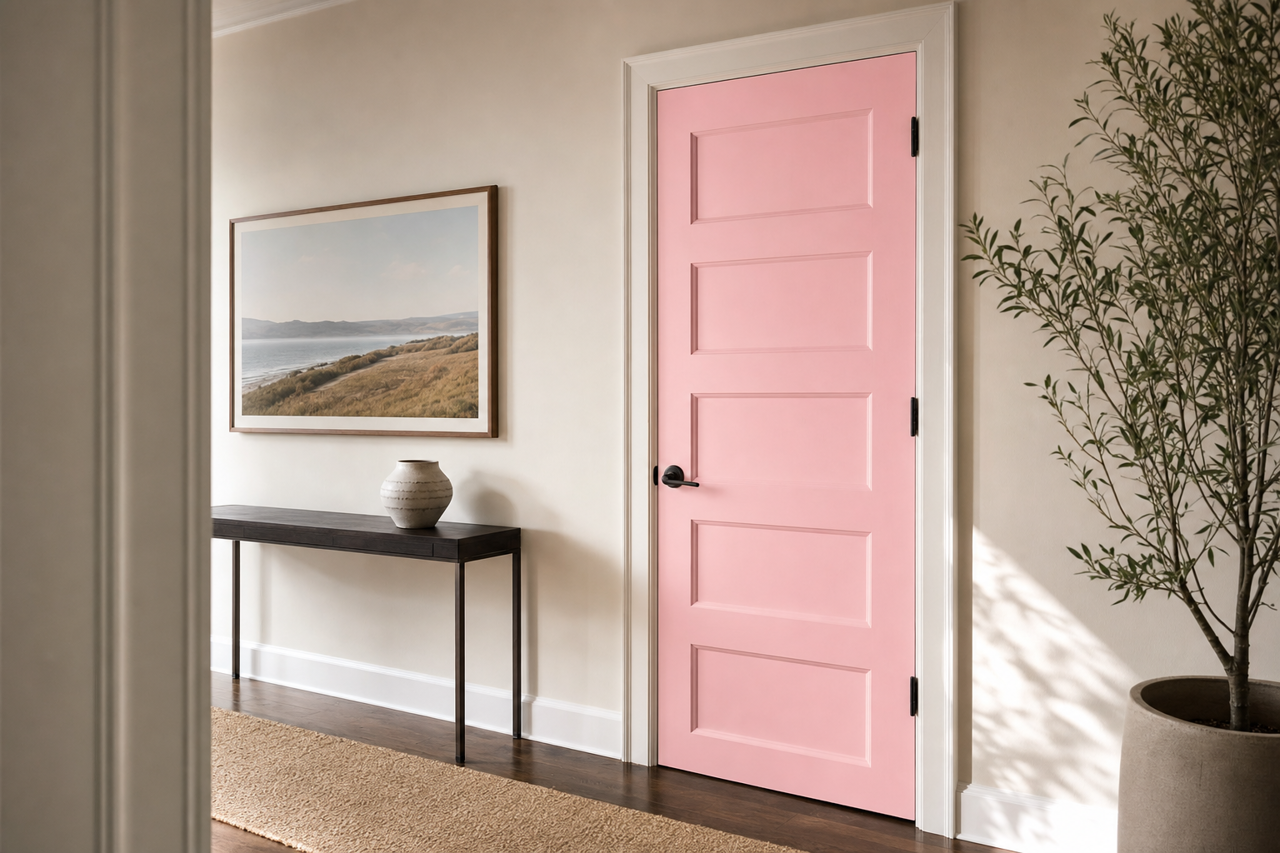 Sweet Pink by Valspar on interior-doors