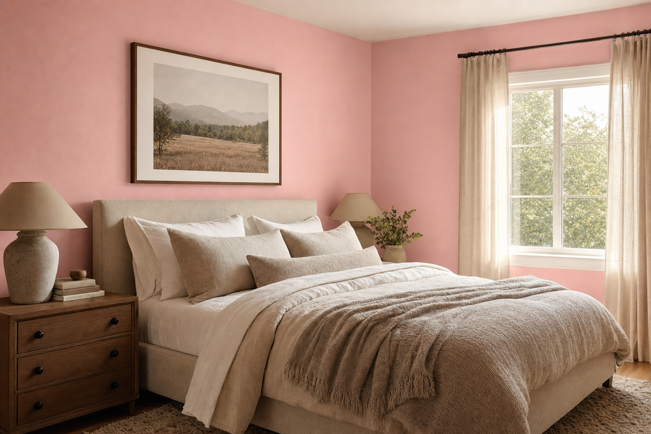 Sweet Pink by Valspar on interiors