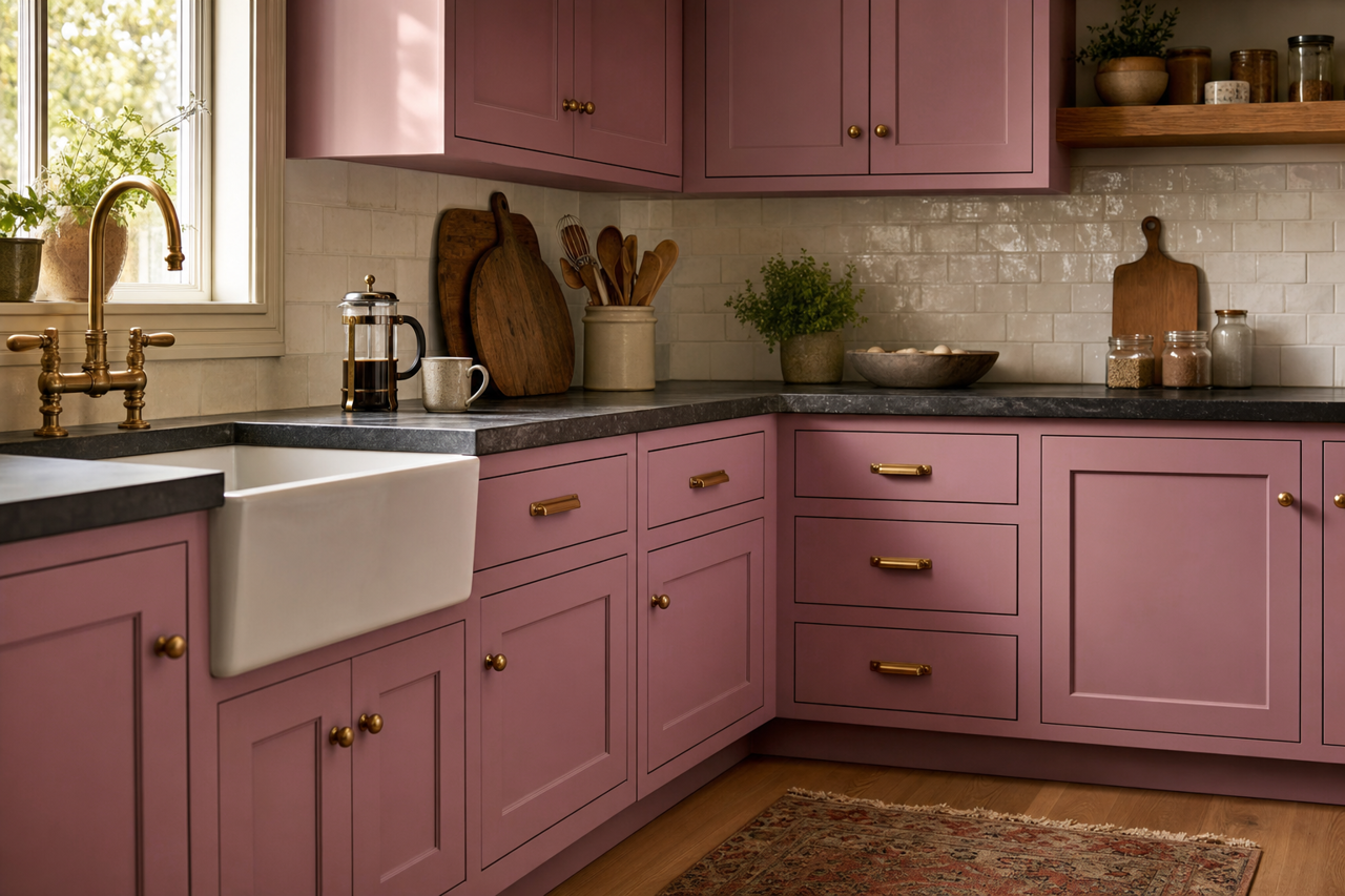 So Long Shadow by Valspar on cabinets