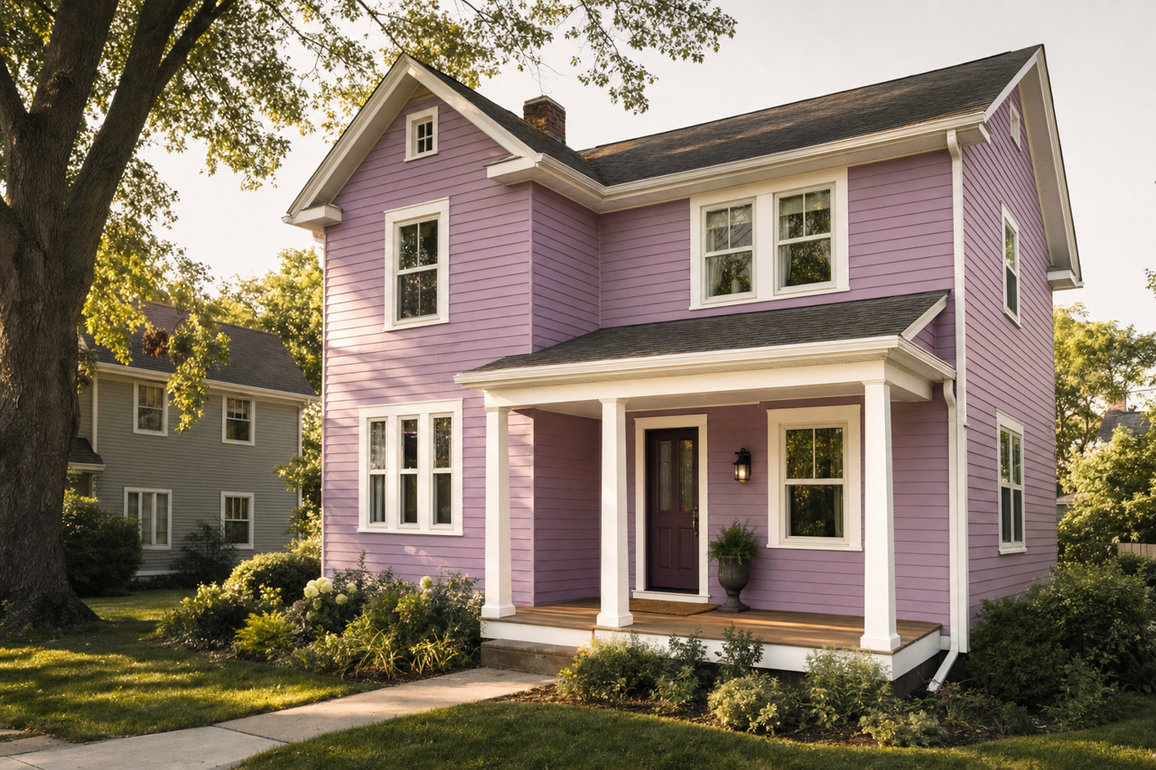 Amethyst Purple by Valspar on exterior