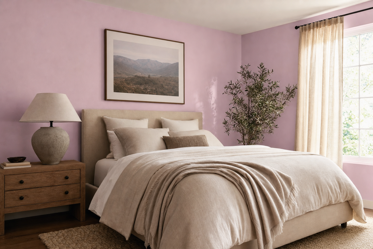 Pleasant Violet by Valspar on interiors