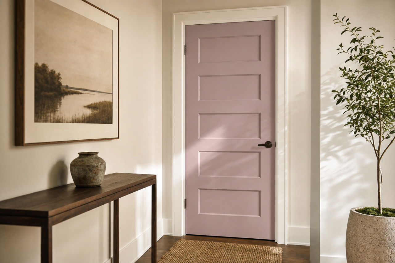 Mellow Mauve by Valspar on interior-doors