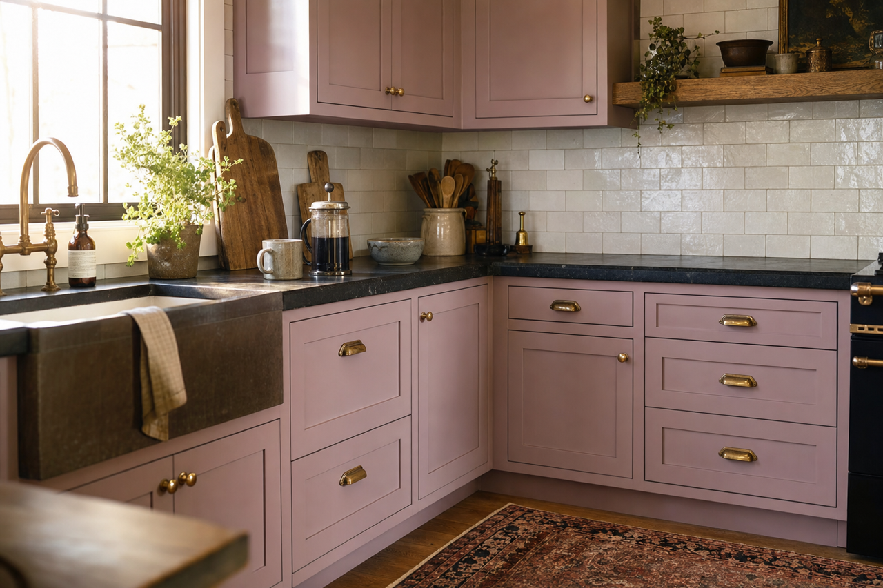 Bedroom Plum by Valspar on cabinets