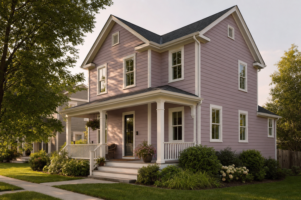 Bedroom Plum by Valspar on exterior