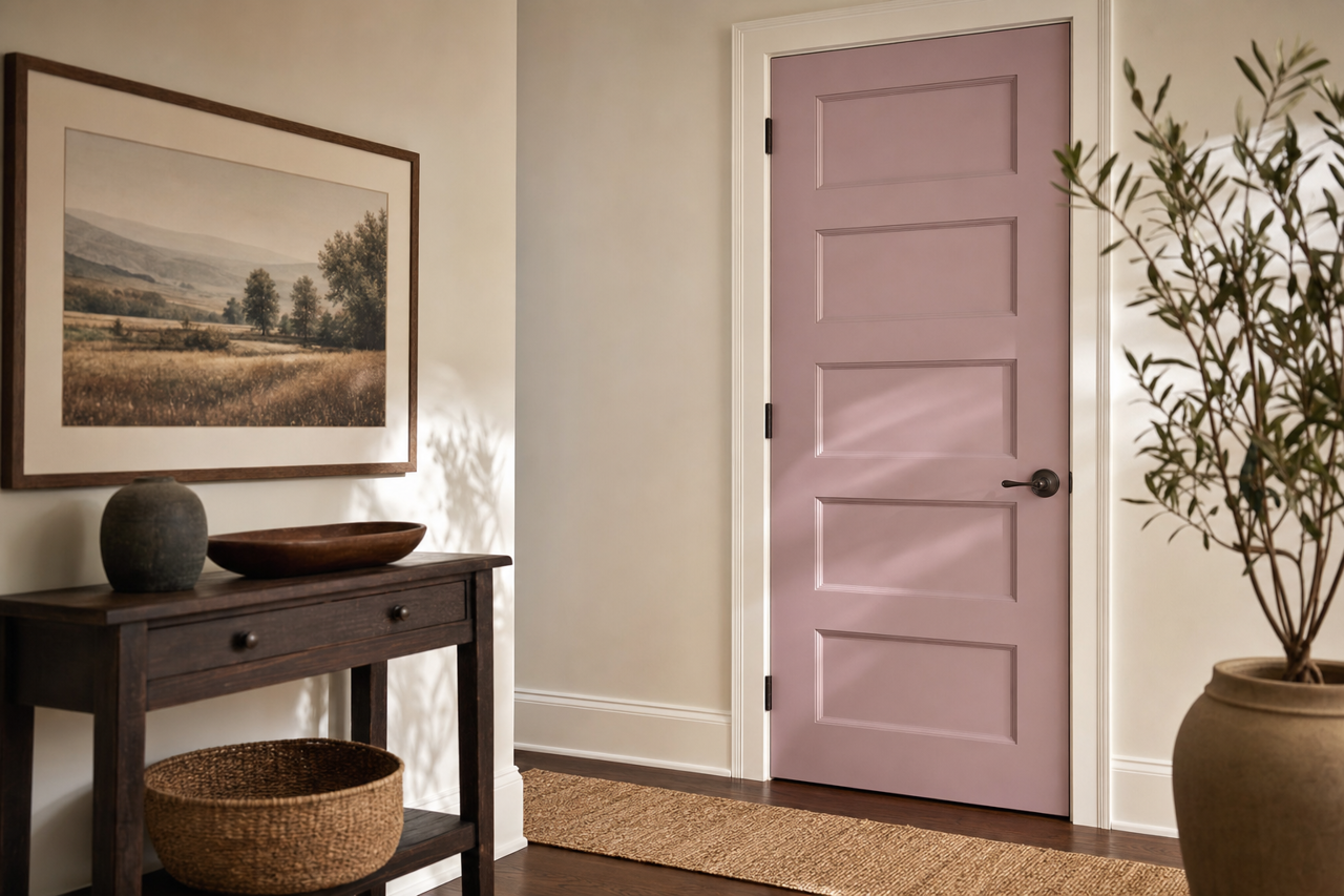 Bedroom Plum by Valspar on interior-doors