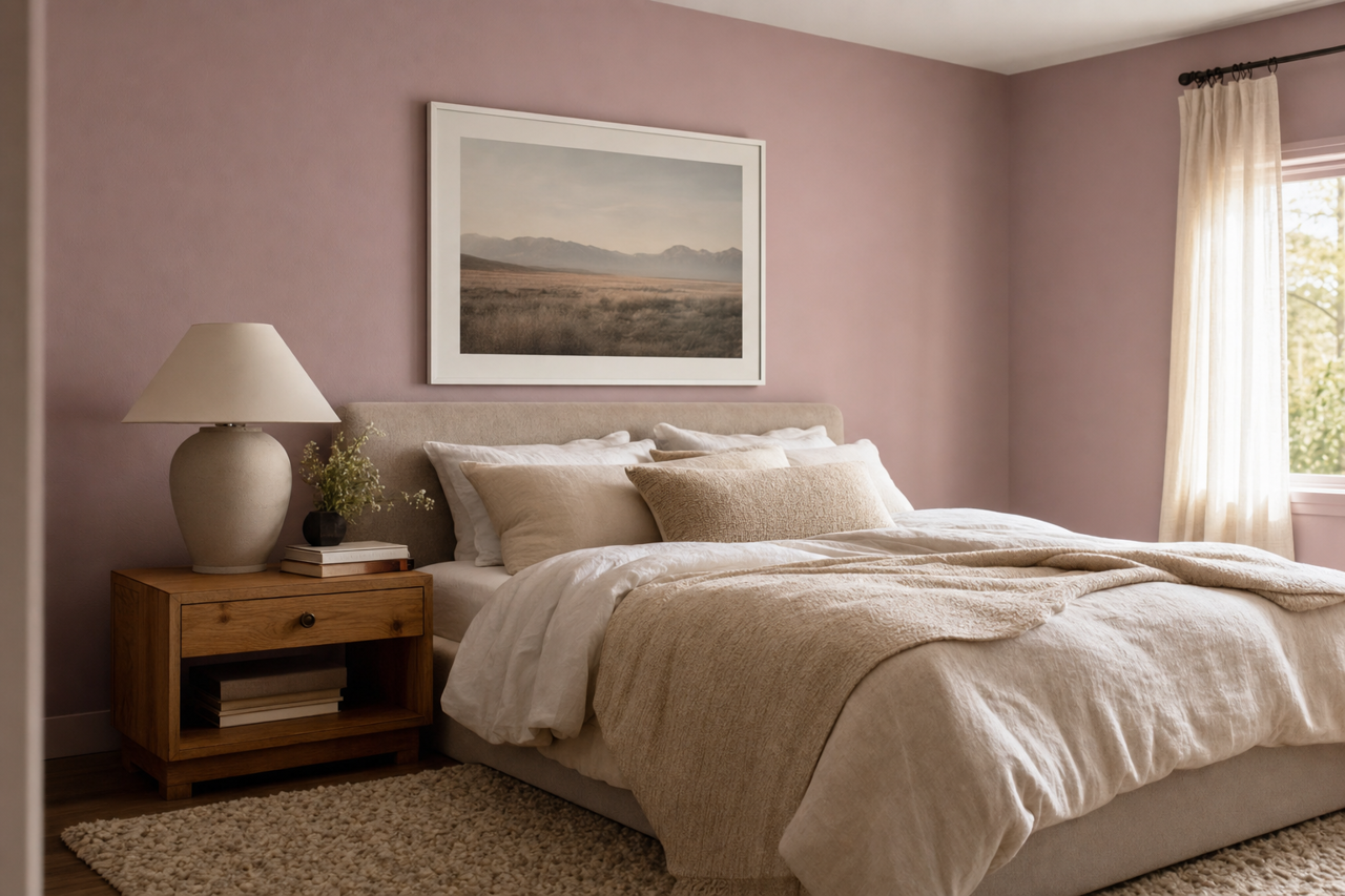 Bedroom Plum by Valspar on interiors