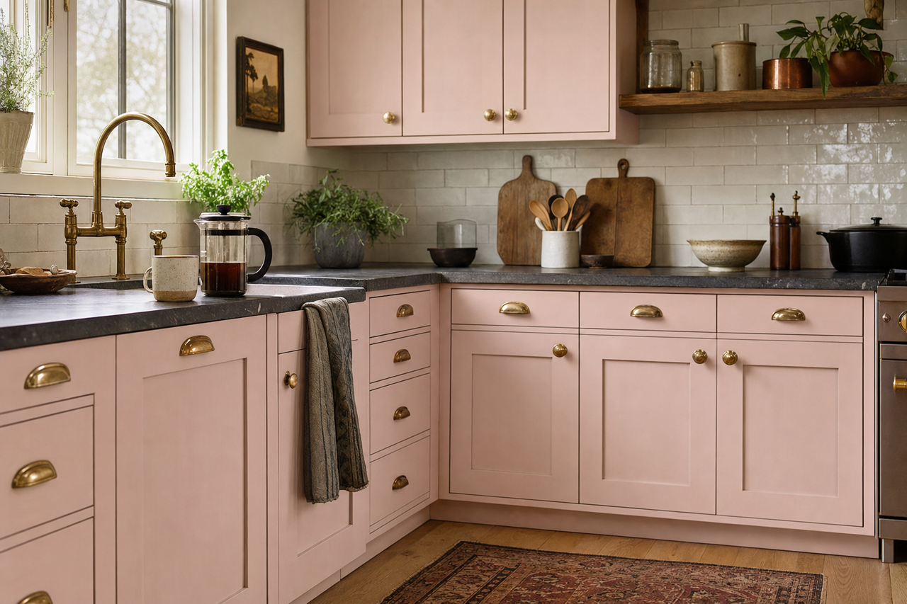 Lilac Buds by Valspar on cabinets