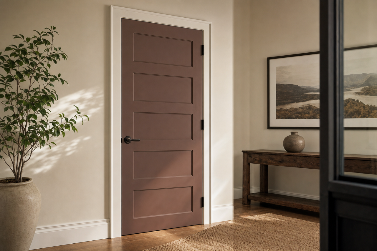 Piano Brown by Valspar on interior-doors
