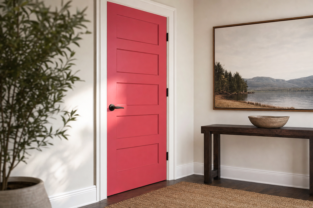 Berrylicious by Valspar on interior-doors