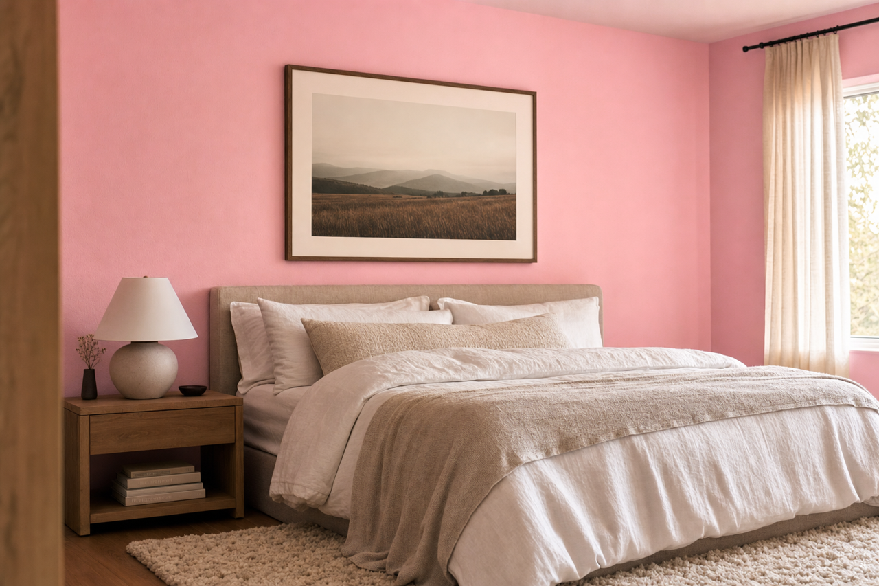 Pink Flutter by Valspar on interiors