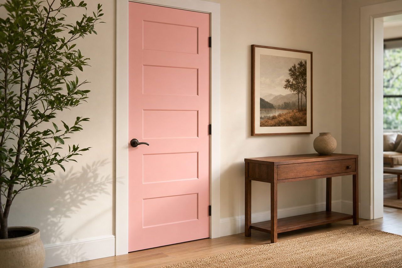Rosy Cheeks by Valspar on interior-doors
