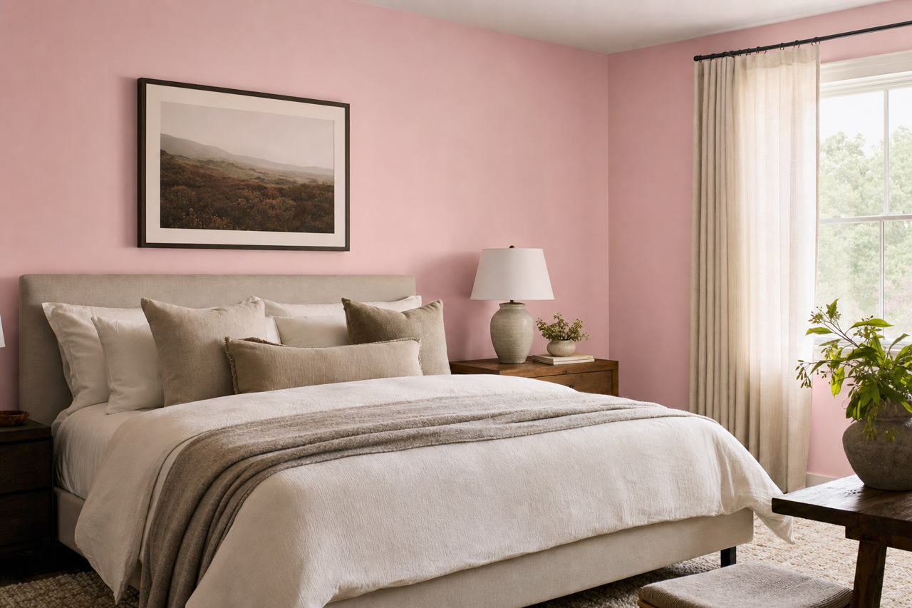 Pink Ribbon by Valspar on interiors