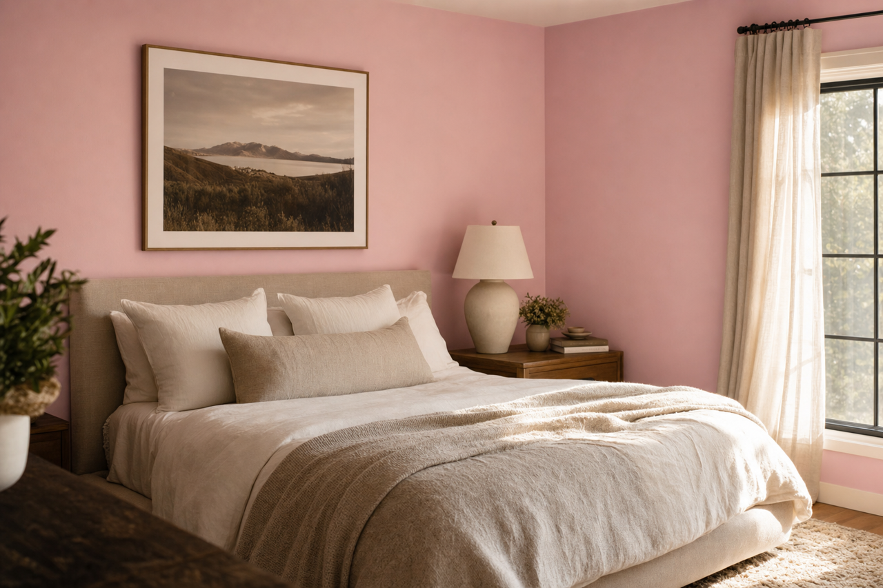 Velvety Blush by Valspar on interiors
