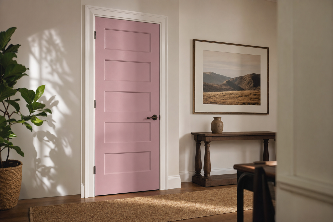 Dancing Rose by Valspar on interior-doors