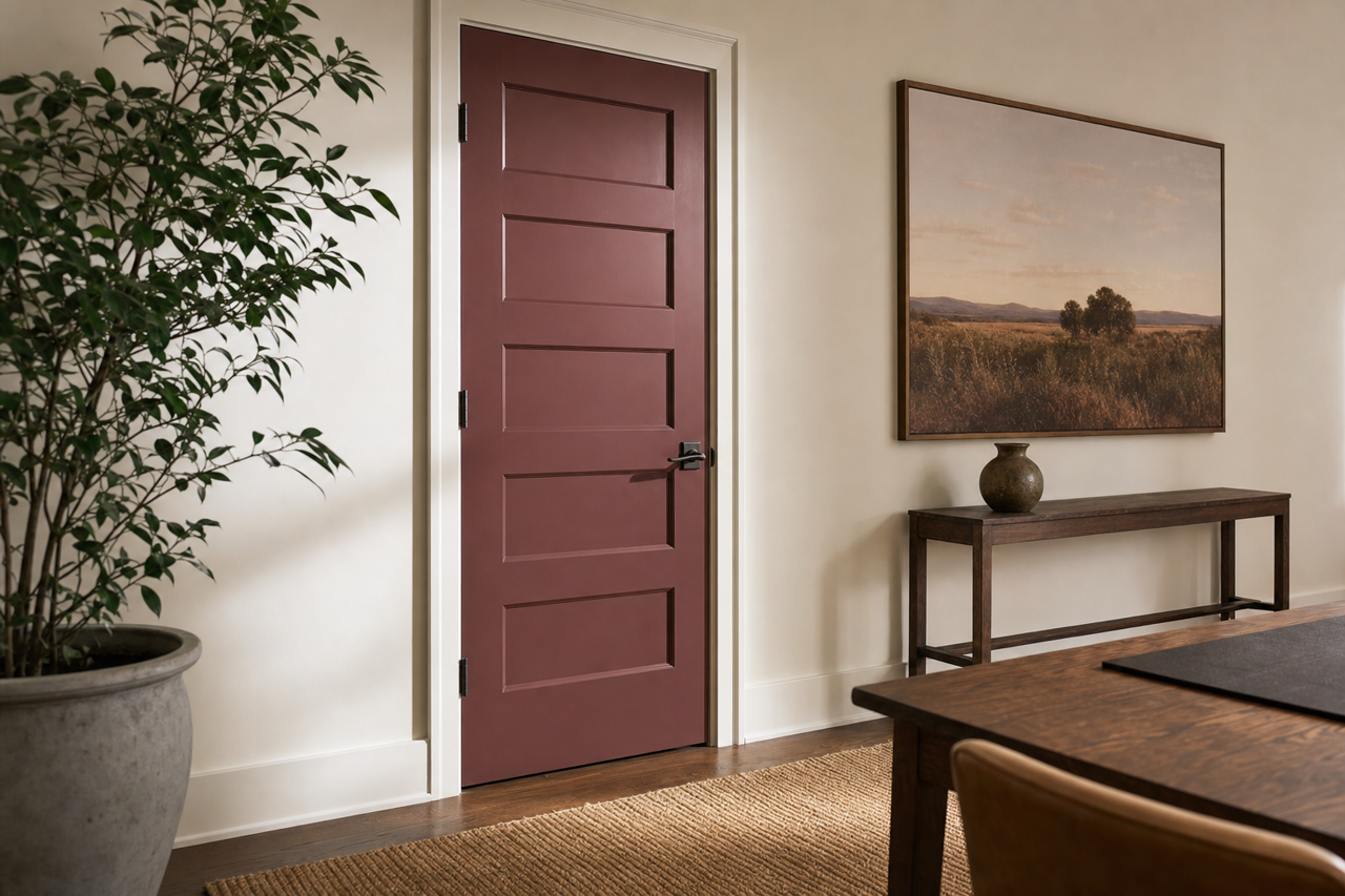 Crabapple Wine by Valspar on interior-doors