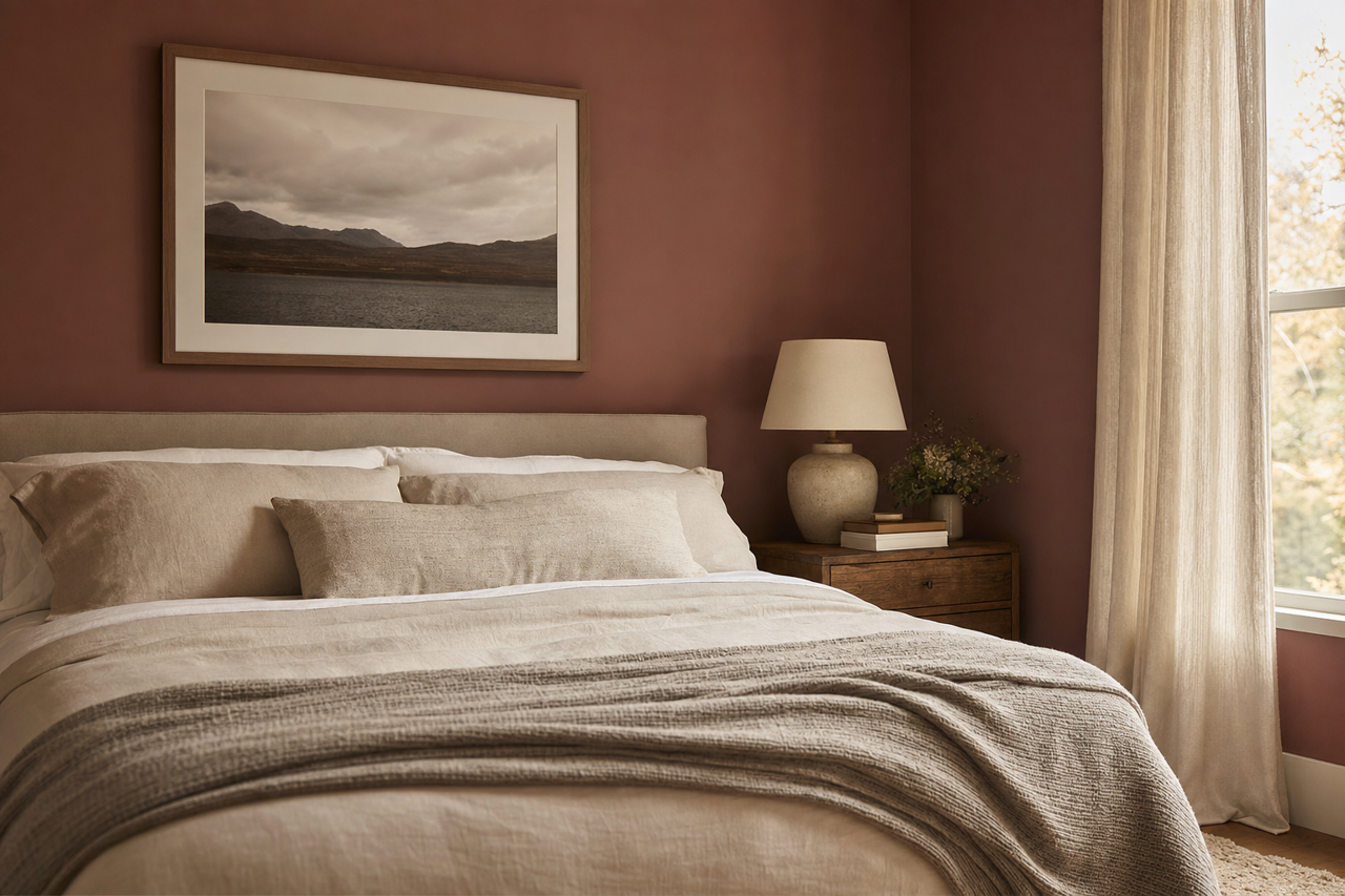 Berry Brandy by Valspar on interiors