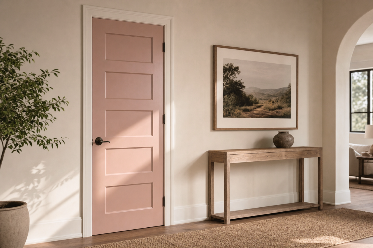 Mauve Blush by Valspar on interior-doors