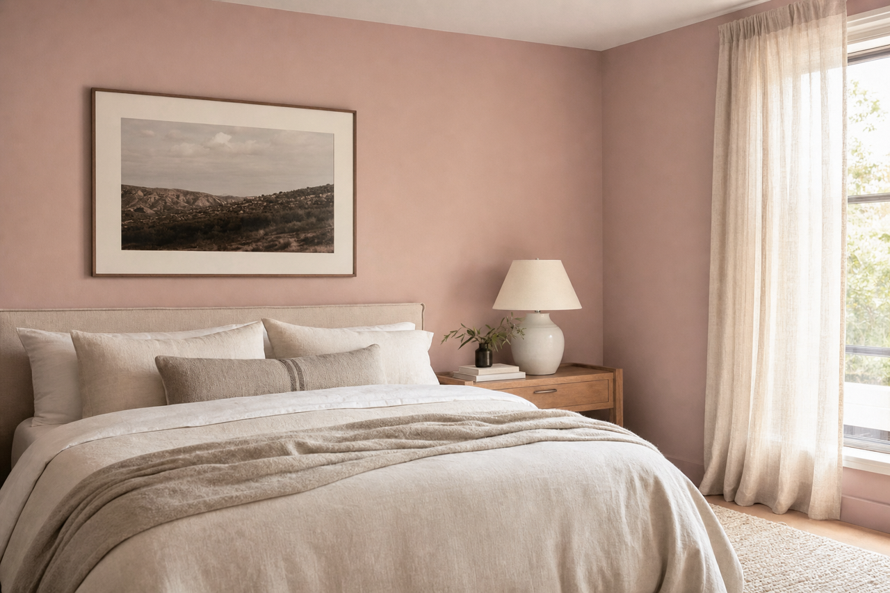 Mauve Blush by Valspar on interiors