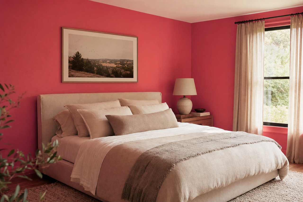 Whipped Strawberry by Valspar on interiors